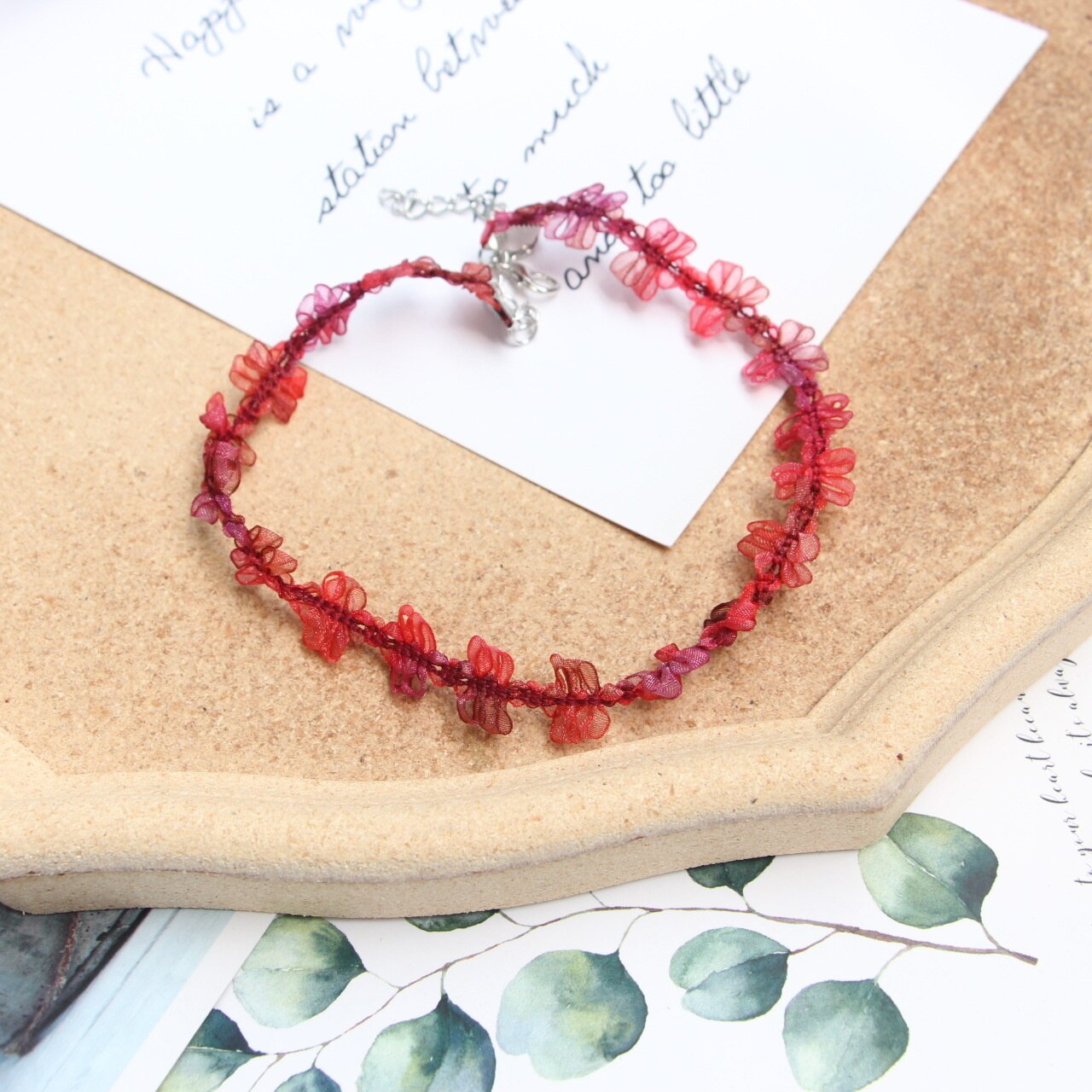 Kwiat koronkowa krawędź szyi łańcuszek robić obojczyka moda damska temperament Super bajkowe słodki rękojeść czerwony choker naszyjnik dziewczyna akcesoria: xl704