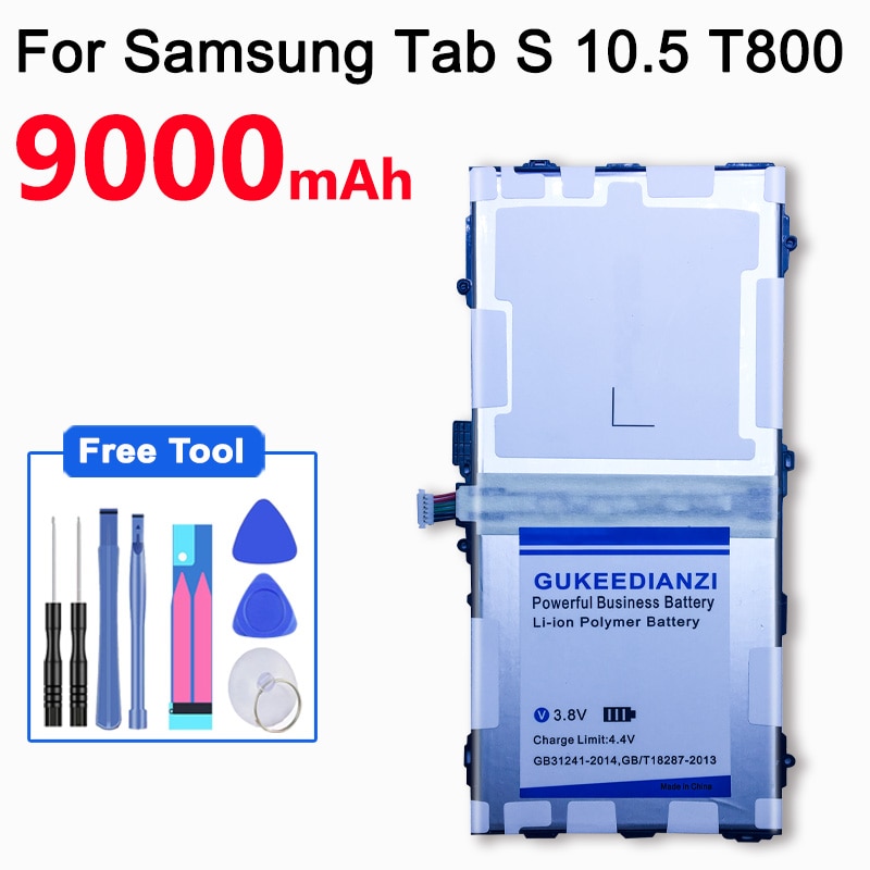 GUKEEDIANZI Compresse EB-BT800FBE 9000mAh Batteria Per Samsung Galaxy Tab 10.5 S T800 T801 T805 Sostituzione batteria Ricaricabile Batteria del PC