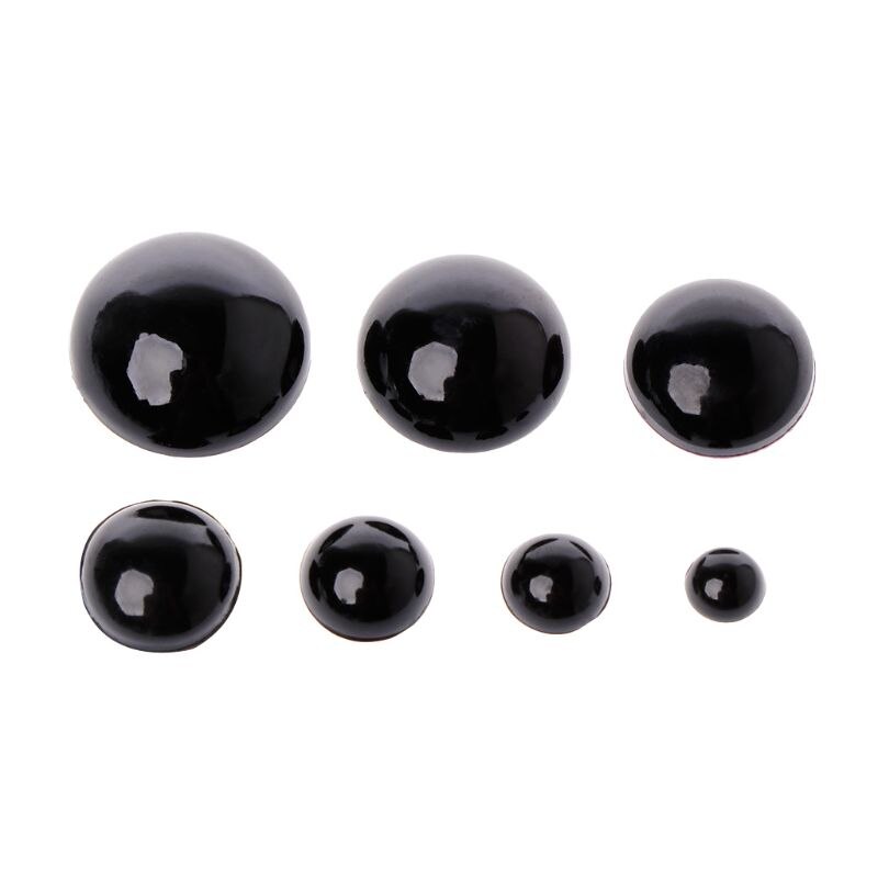 Ojos de seguridad de plástico negro para niños, muñecos de oso, marionetas de animales, manualidades, Juguetes DIY, 6-18mm, 100 Uds.