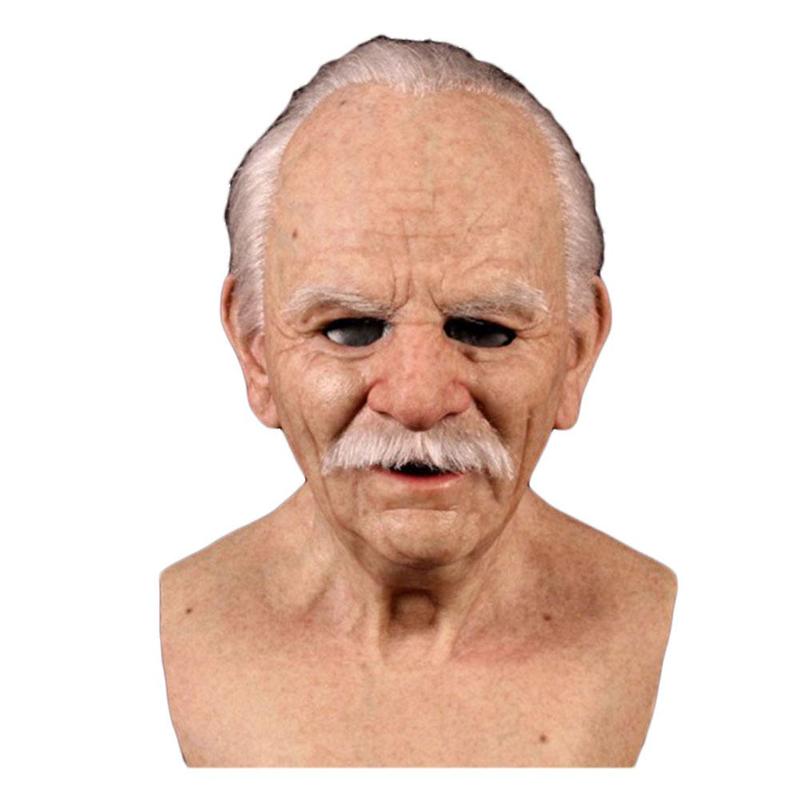Oude Man Scary Masker Cosplay Scary Volledige Hoofd Latex Masker Halloween Grappig Realistische Latex Oude Man Masker