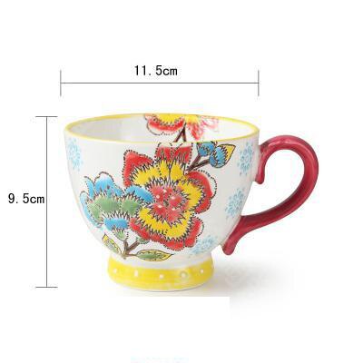 Bol à gruau, bol à céréales, bol à petit-déjeuner en relief, tasse à café en céramique peinte à la main, tasse à céréales populaire créative: C004