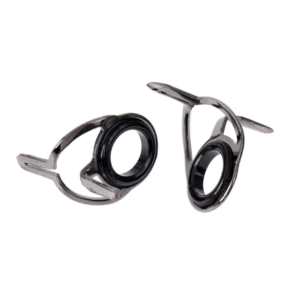 10Pcs Stainless Steel Fishing Rod Guides Tips Repair Kit Ceramic Eye Rings Tangle Free Size 6# - 30#: 6