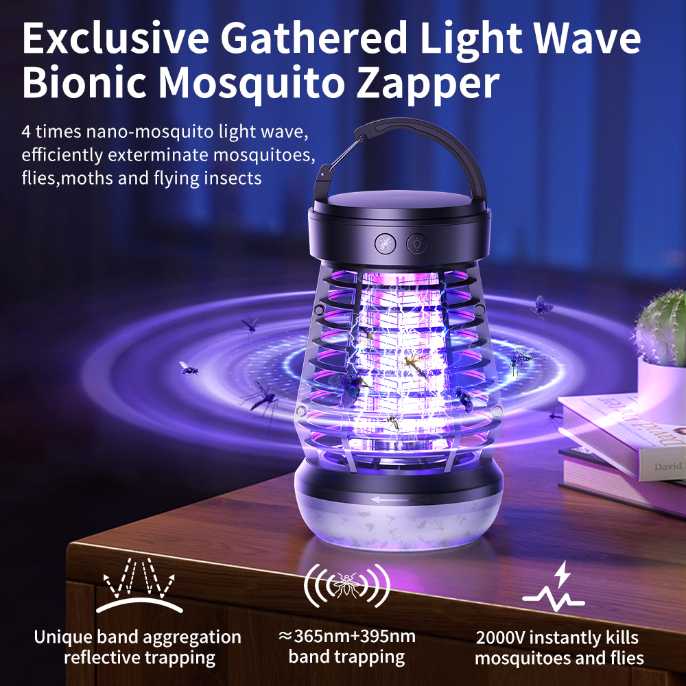 Muggen Killer Lamp Draagbare Elektrische Fly Trap Zapper Insect Killer Repellent Outdoor Mute Anti Muggen USB Oplaadbare