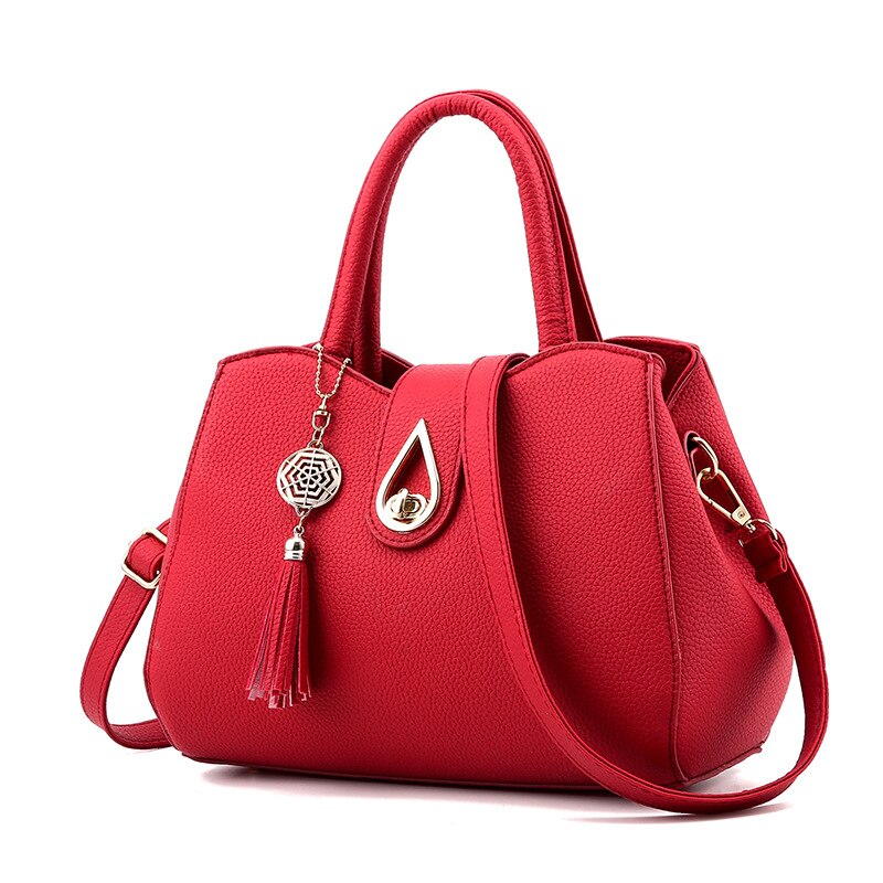Women's shoulder bag Korean version Messenger red bag water embroidered lattice set clutch female shoulder bag 729: big wine red  729