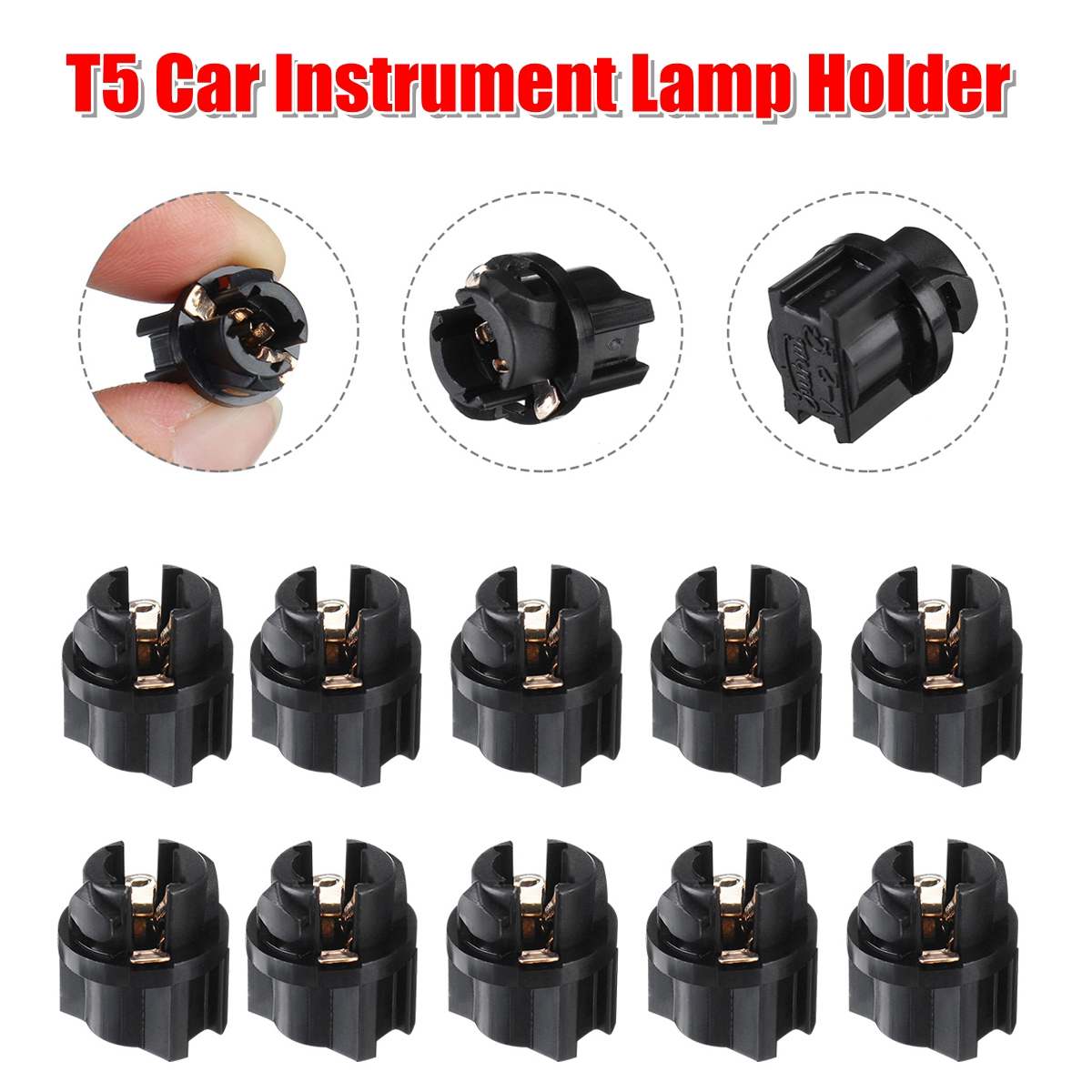 10 stk  t5 v-2 bil instrument lampe utgangspunkt lyspære holder ledet glødelampe stikkontakt mye brukt varmebestandig holdbar