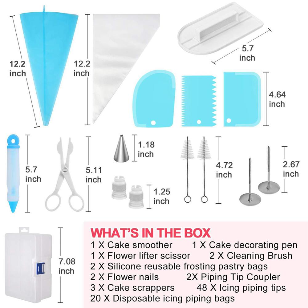 14/82 Pcs Cake Decorating Supplies Kits Piping Tips Baking Frosting Set Piping Flower Nozzles Skirt Icing Cupcake Bakes Tools