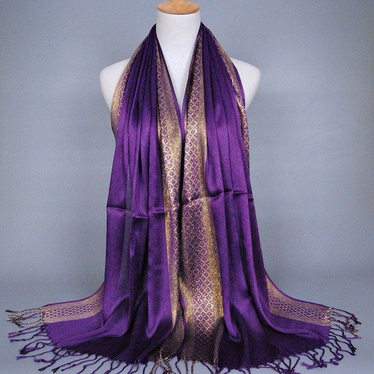 Foulard musulman en coton doré pour femmes, de – Grandado