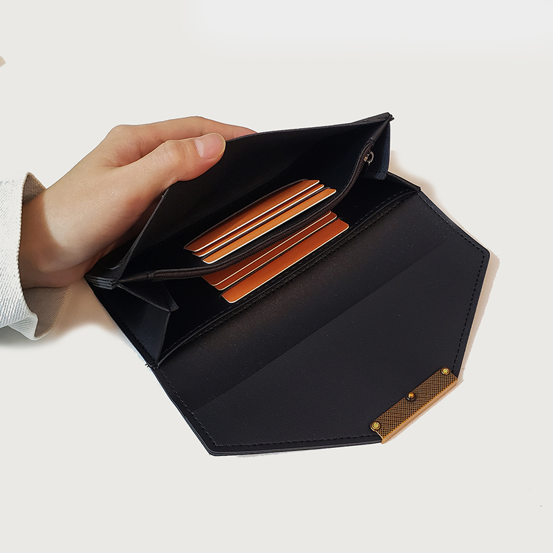 Lang pung til kvinder populær damepung til kvinder møntpung med foldning til damer med stor kapacitet