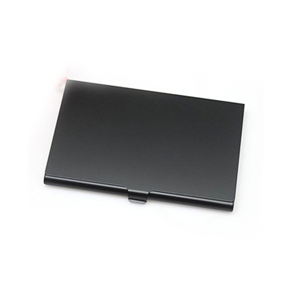 Visitenkarten-Aufbewahrungsbox, Visitenkarten-Box, tragbare Kreditkarten-Box, farbiges Metall, kleine Visitenkartenhalter, Box aus Aluminiumlegierung: Black