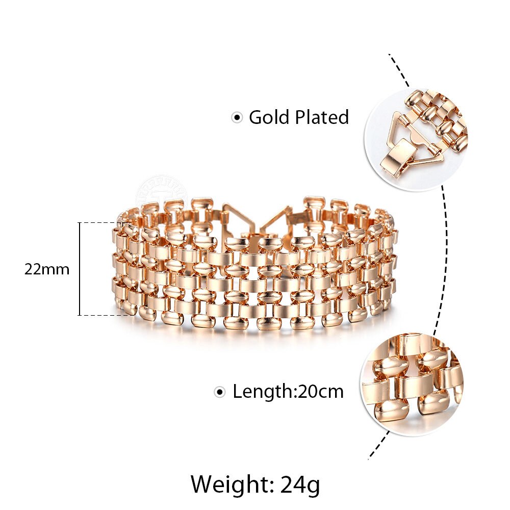 Pulsera Vintage de 22mm para mujer y Chica, reloj con cadena, joyería para y boda, para ella DCB43