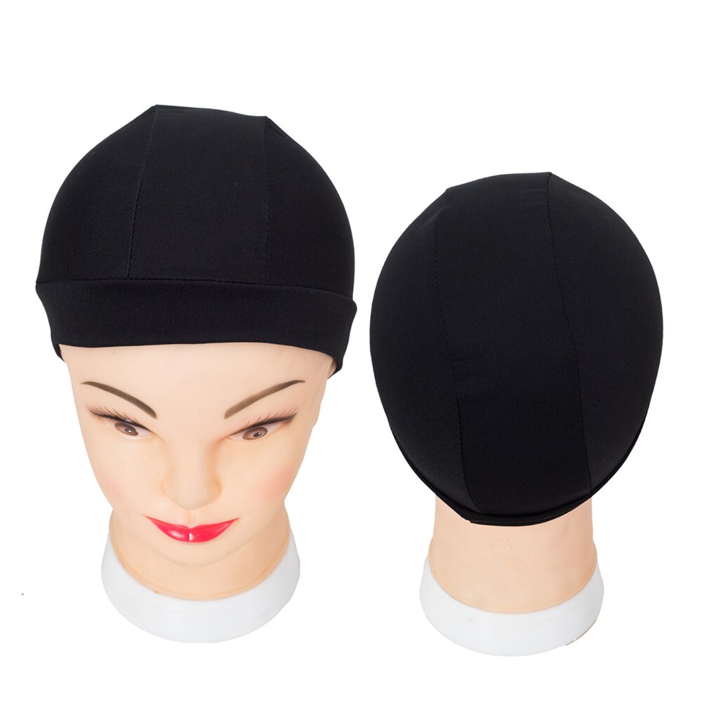 12 stk/parti dome cap elastisk strømpe hårnett parykker liner caps veve cap usynlig hår nett nylon stretch parykk nett cap svart farge