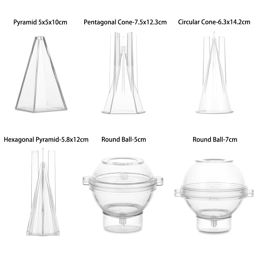 6 soorten Transparante DIY Kaars Mallen Kaars Maken Mold Handgemaakte Zeep Mallen Bol Piramidevorm Clay Home Ambachtelijke Gereedschappen