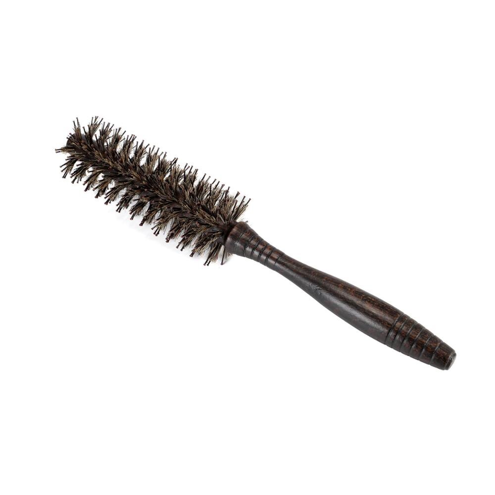 Antistatisk värmebeständig diy vildsvin borst hår curl borste salong trä rund frisör hårborste tillgänglig