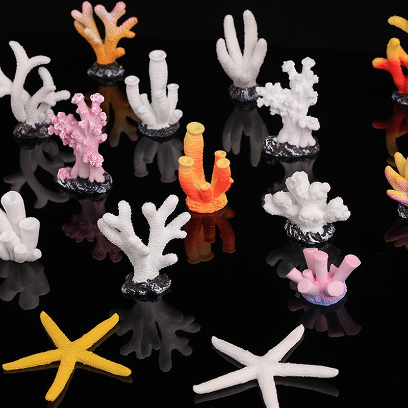 Decoración de pecera de Coral Artificial, emulador de estrella de mar, paisaje de arrecife de resina, decoración de Acuario, artesanía, Decoración de mesa, 1 unidad