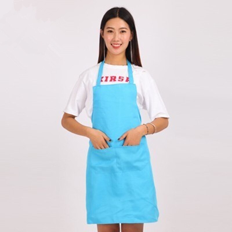 Mannen En Vrouwen Schorten Familie Keuken Chef Schort Restaurant Koken Bakken Jurk Mode Schort + Pocket 13 Kleuren optionele: Sky Blue