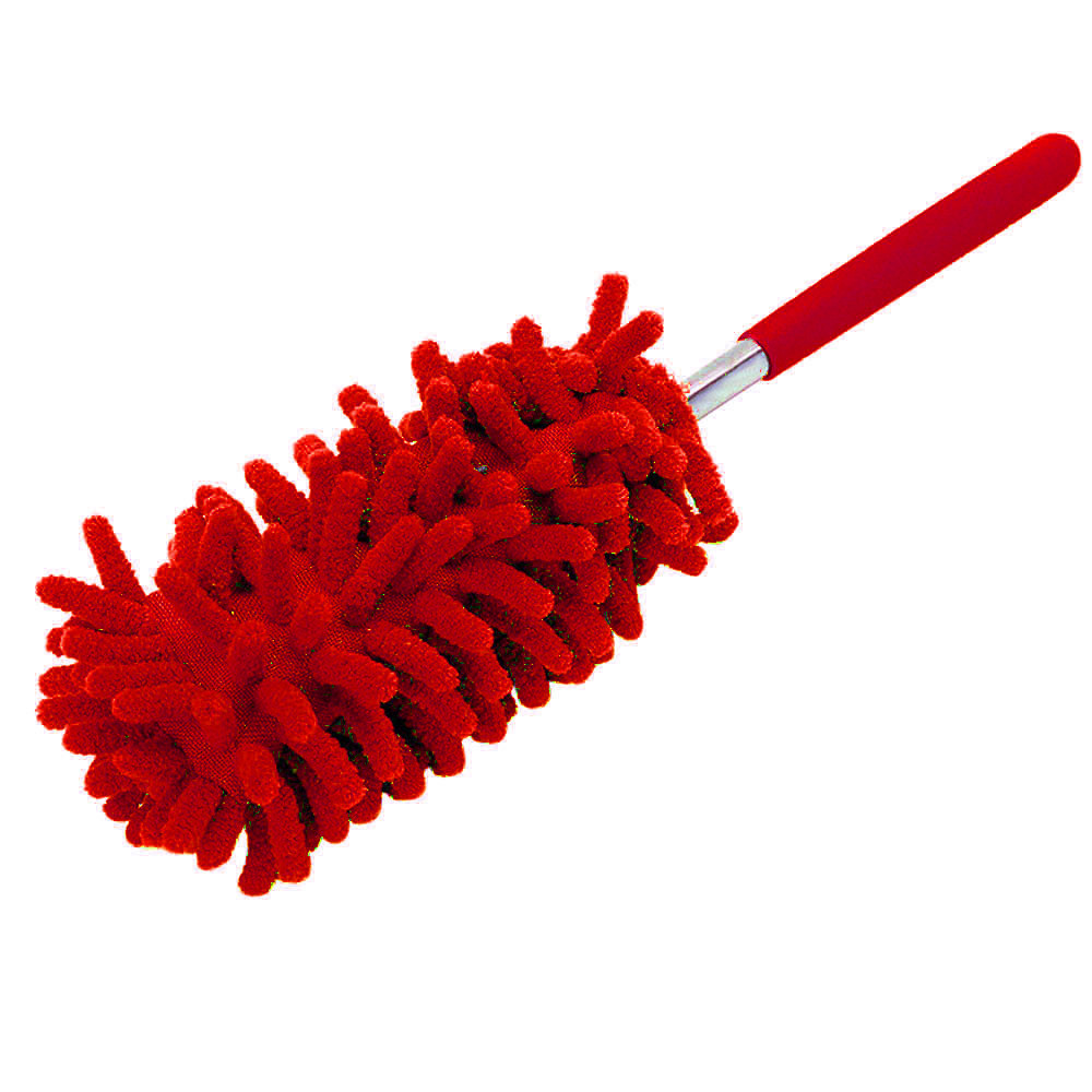 Vijf Sectie Intrekbare Stof Stofdoek Stof Borstel Microfiber Dust Collector Huishoudelijke Auto Cleaner Dust Handvat: Rood