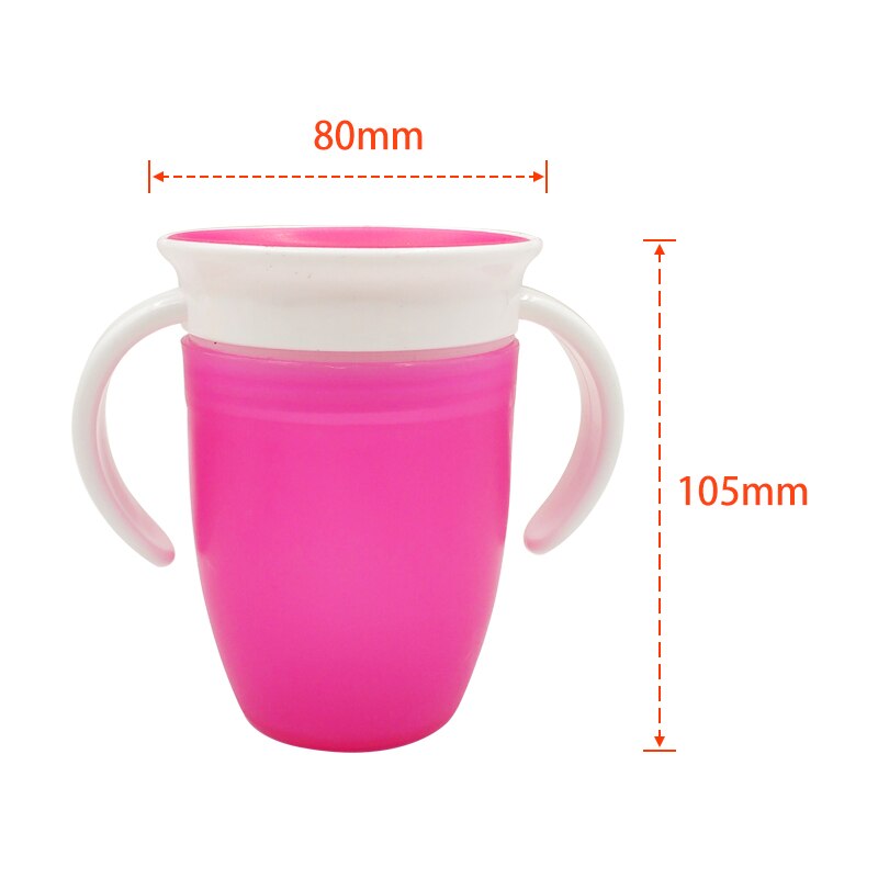 Babybekers kunnen 360 graden worden gedraaid magische beker lekvrije bekers 240ml leerbeker babyfles met dubbele handgreep klapdeksel