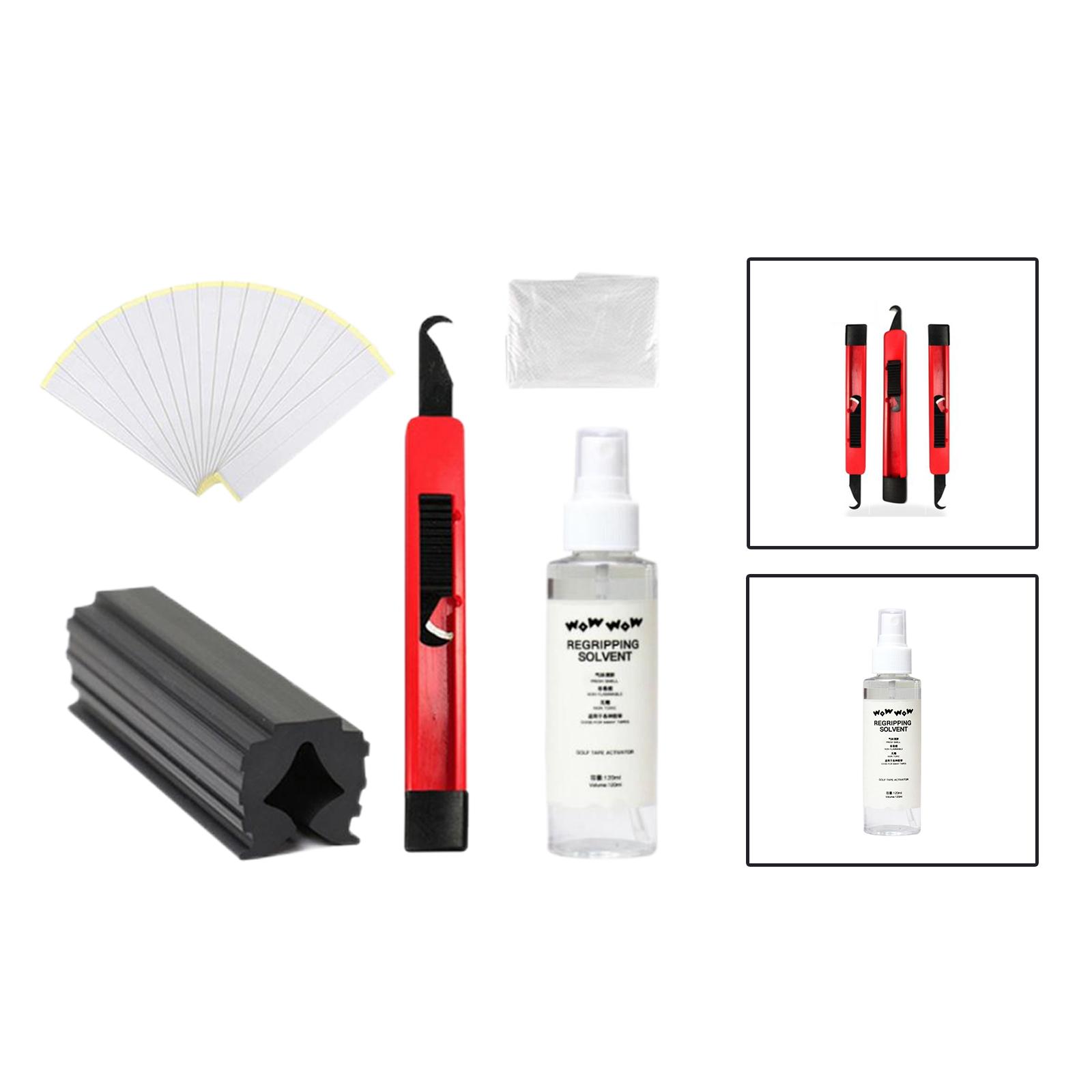 Golf Club Grip Kit Reparatur Spray Lösungsmittel Ersatz doppelseitiges Klebeband Werkzeugset: Rot