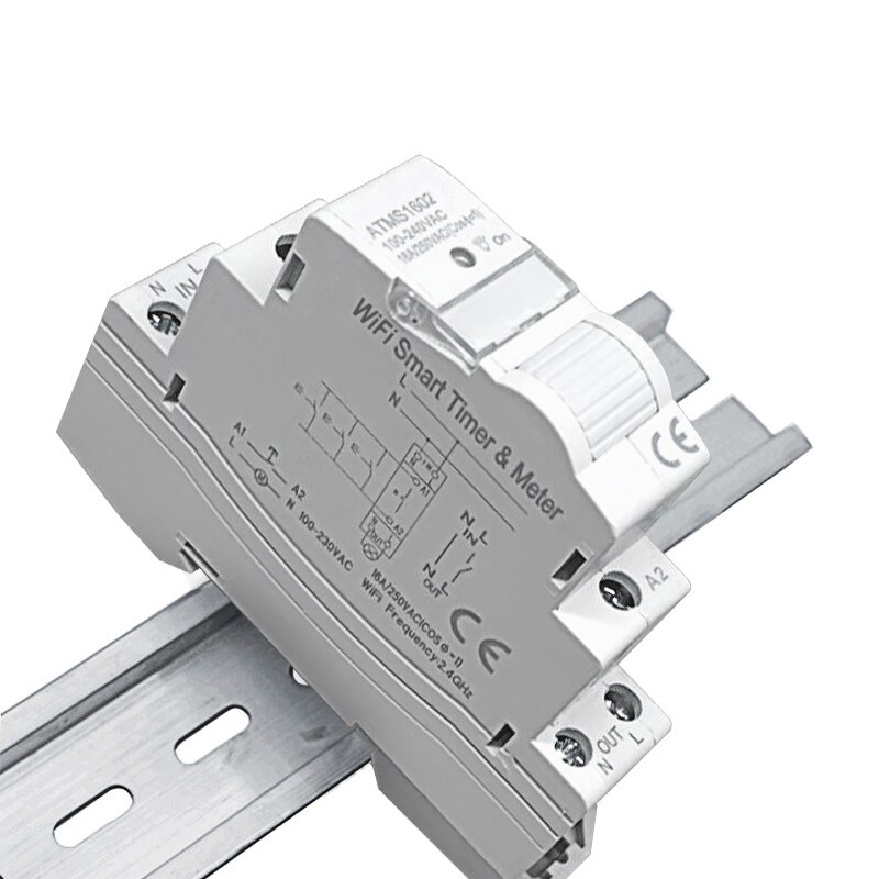 Tuya Smart Life WiFi Interruptor disyuntor y temporizador 16A Monofásico Riel DIN Medidor KWH Monitor de energía inteligente y aplicación de energía de registro Control remoto Funciona con Alexa Google Home
