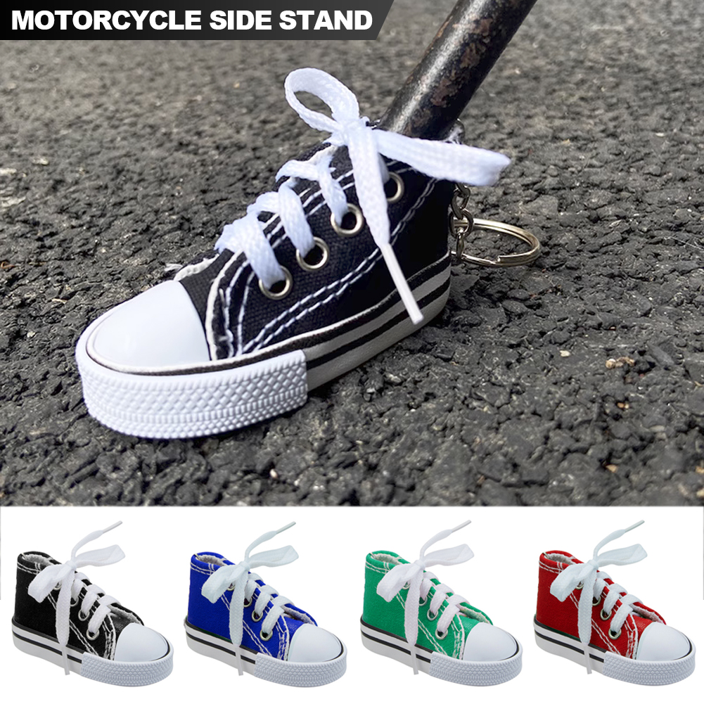 Cavalletto laterale per moto divertente carino Mini scarpa supporto per piede per bicicletta cavalletto per bici da motore 7.5cm accessori per giocattoli