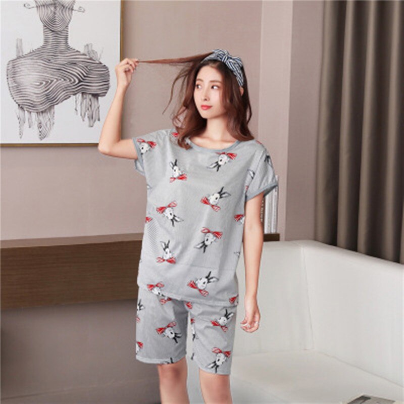 Ensemble Pyjama Long en coton doux pour femmes, chemise 3 pièces/ensemble, chemise, grande taille, à la , collection décontracté: Style 7