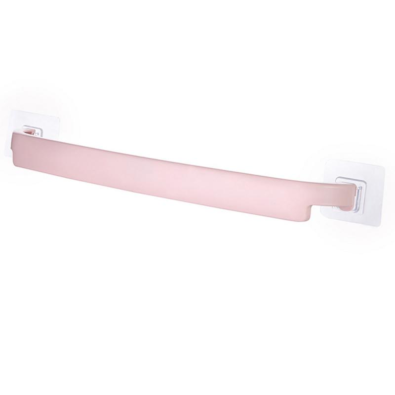 Punch-Gratis Pasta Badkamer Handdoek Rek Multifunctionele Pp Wandmontage Waterdicht Handdoekenrek Badkamer Keuken Opslag Rek: pink