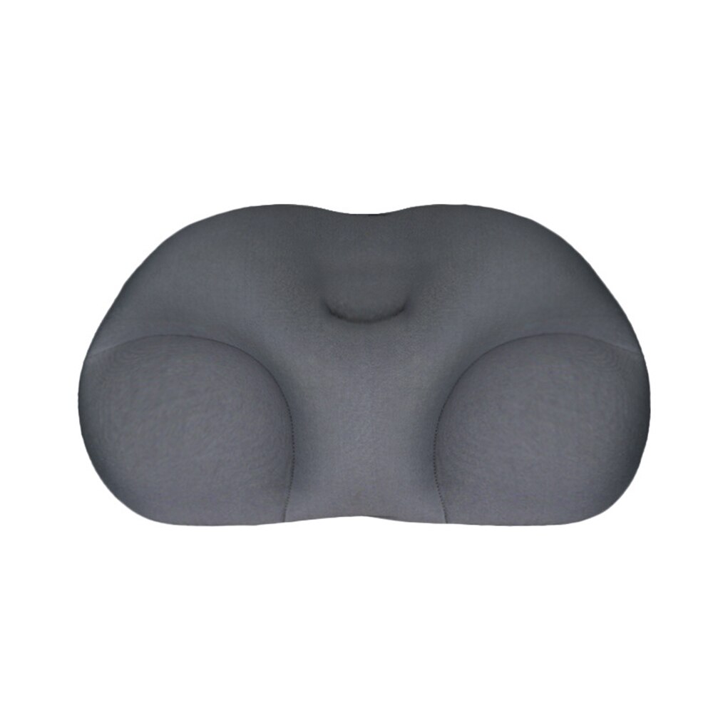 Creatieve 3D Ergonomisch Nekkussen Wasbare Polyester Kussensloop Cover Reizen Kussens Micro Airballs Vulling Kussen: Dark grey