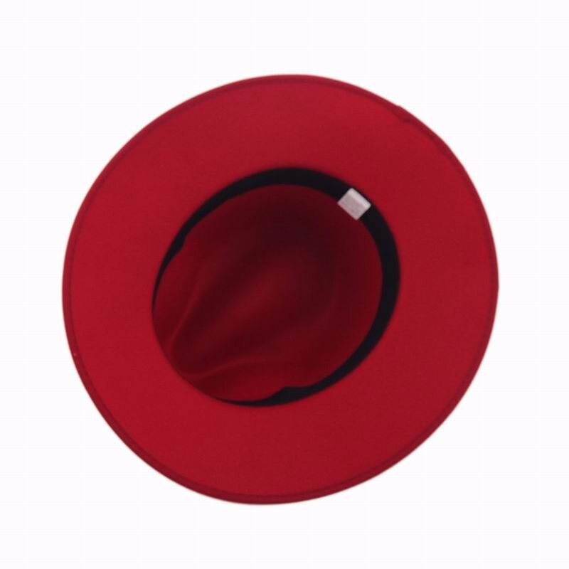 Vintage sombrero Derby vaquero Casual gran sombrero con visera de Jazz sombreros Fedora Sombrero de Panamá para hombres mujeres Unisex accesorios genial: Wine red
