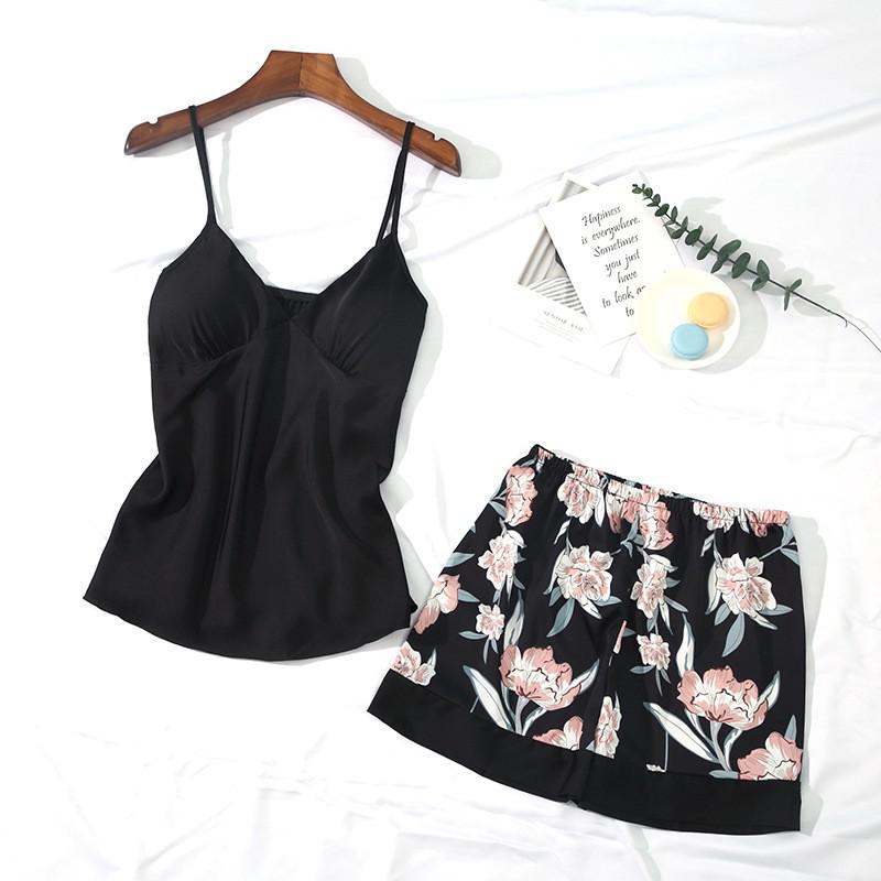 Lady Print Bloem Nighty & Robe Pak Nachtkleding Zijdeachtig Satijn Nachtkleding Kimono Badjas Gown Casual Nachtjapon Thuis Kleding: XL / Paars