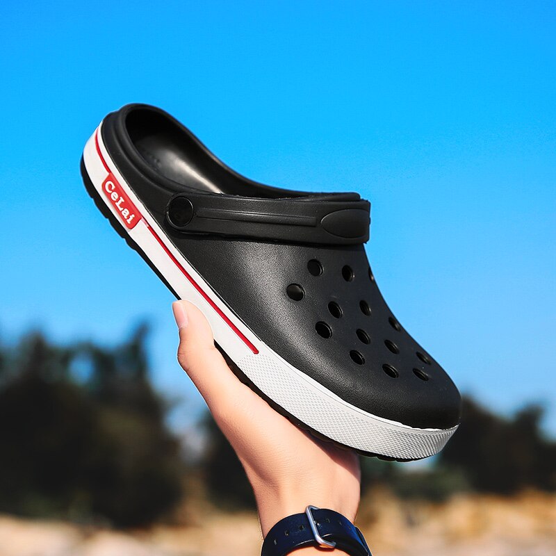 PULOMIES zapatillas de hombre de verano, sandalias zuecos de masaje calzado para jardín al aire libre hombres sandalias de piscina toboganes de baño Mules zapatillas de playa