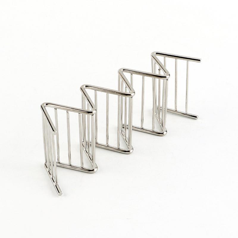 Convenient Kitchen Accessories Wave Shape Stainless Steel Taco Holders Mexican Food Rack Pizza Tool Restaurant Food Show Rack