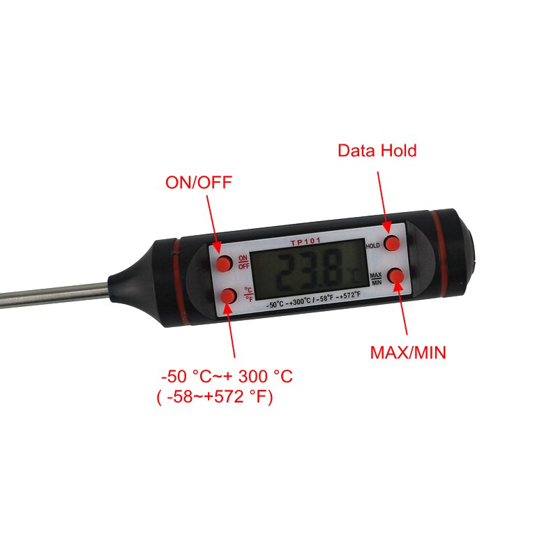 TP101 Elektronische Bbq Keuken Thermometer Koken Eten Temperatuur Meter Sonde