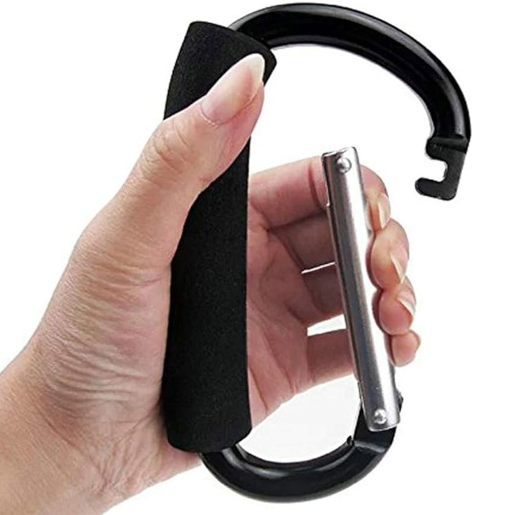 Aluminium D-ring karabijnhaak hangmat haak haak organisator boodschappentas clip haak multifunctioneel zwart