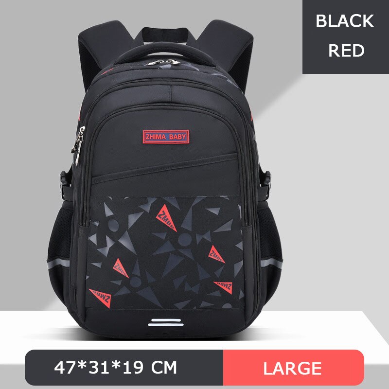 Orthopedic Children Primary School Bags for Kids Backpacks Teenagers Boys school bag Waterproof Schoolbags bolsa mochila: BLACK L