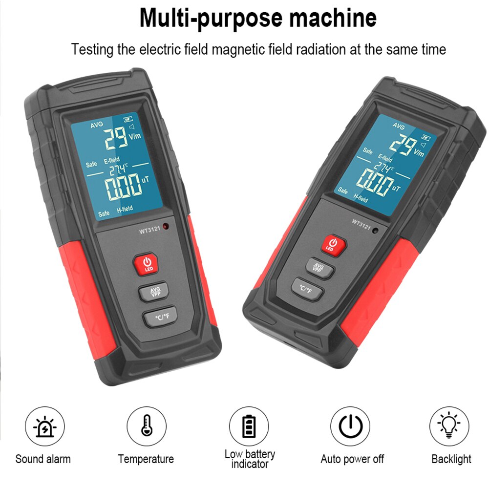 Emf Meter Oplaadbare Elektromagnetische Veld Emissie Computer Dosimeter Tester Draagbare Straling Detector Teller Digitale