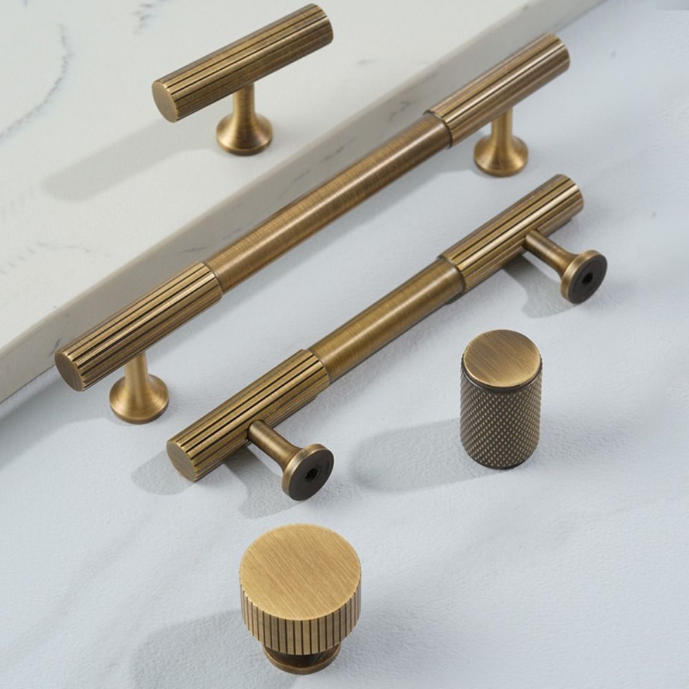 Bronze Bronze Schrankgriffe Kleiderschrankgriffe Antik Massiv Messing Rändelgriff T-Bar Türknöpfe Möbeltürgriff