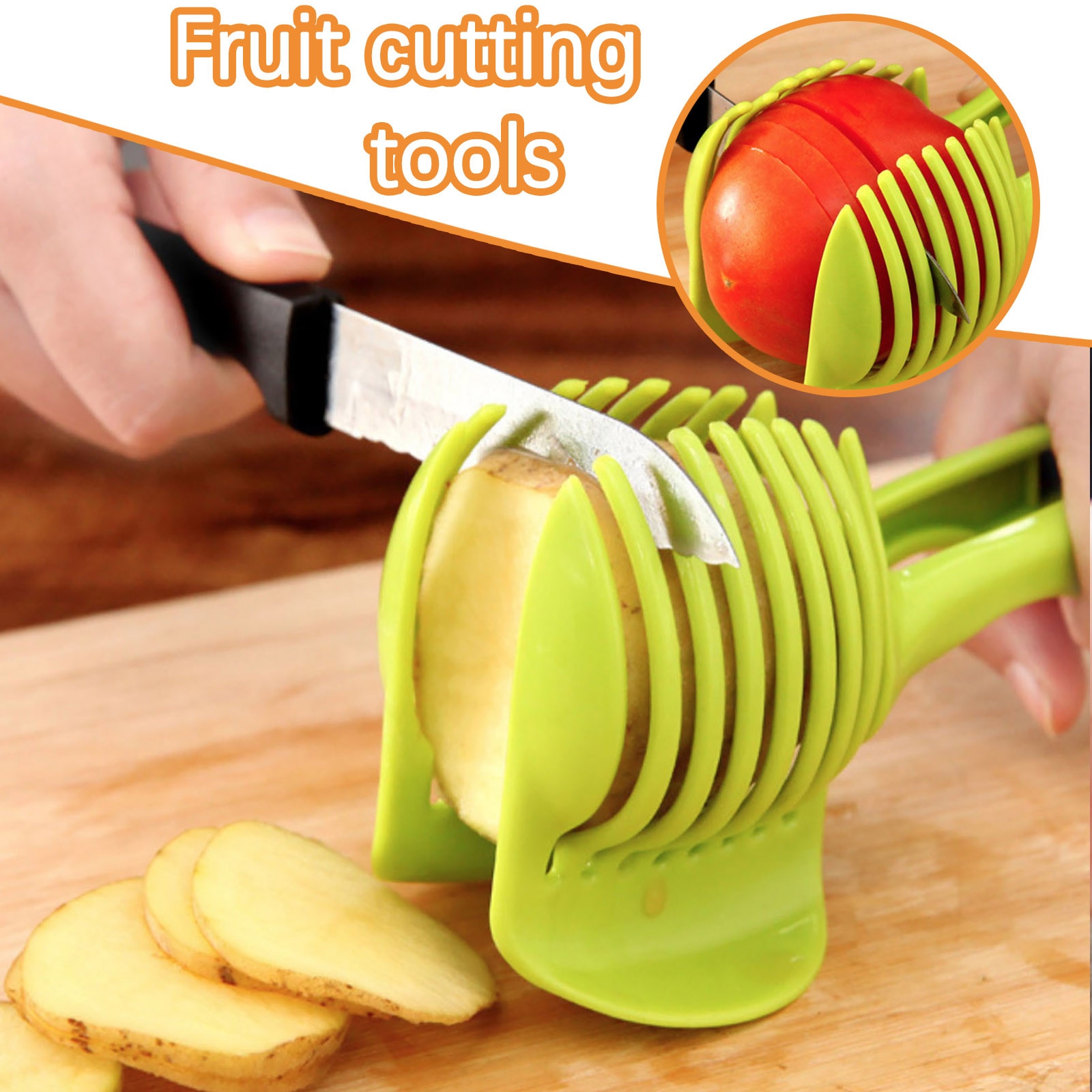 Fruit Slicer Hand-held Multi-function Cutting Holderfruit Vegetable Lemon Tomato Slicer Shredders Cooking Kitchen Gadgets #W5