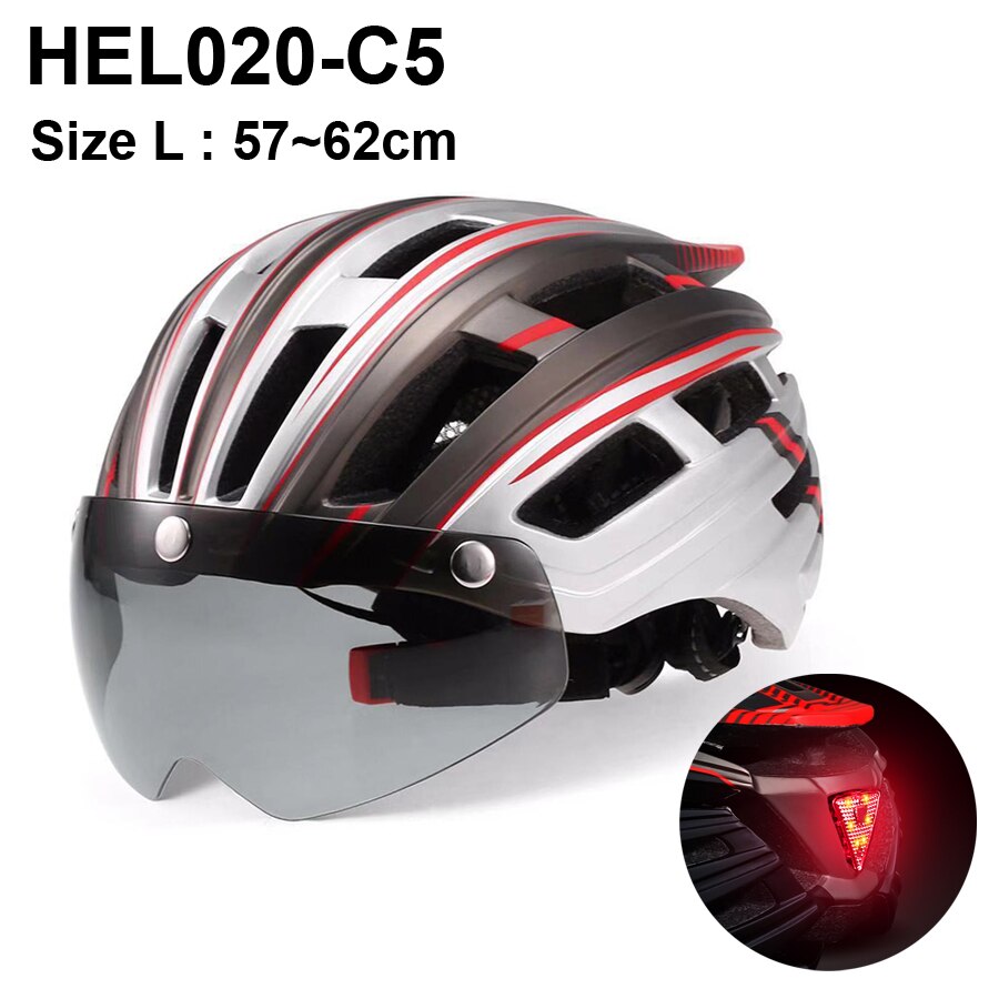 Electric Scooter Helmet With LED Rear Light Adult Cycling Helmet For MTB Road Bike Bicycle Ski Downhill Skateboard Night Riding: HEL020 C5