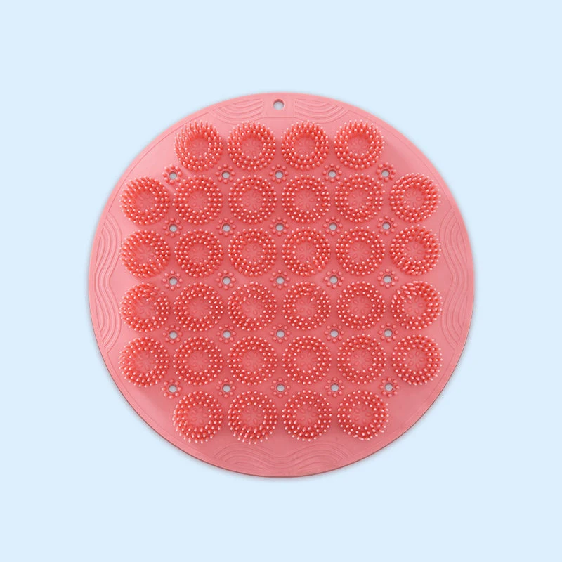 Lichaamsexfoliërende massageborstel Badkamer Antislip douchemat Rugmassageborstel Siliconen voetwas Lichaamsreiniging Badgereedschap: Rood