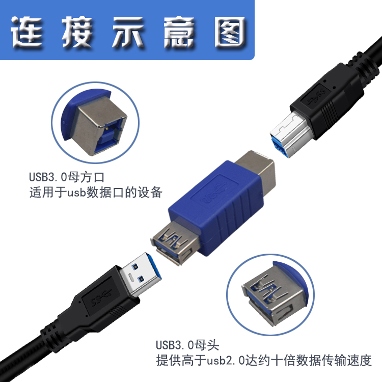 USB3.0 A Male & A Female to B Female Printer Print Converter Adapter Connector USB 3.0 Port Retail USB 2.0 Adapter