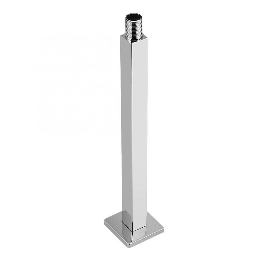 11.8 Inch Shower Arm with Flange, Chrome Square Wall Mounted Fixed Rain Shower Head Arm Extension Universal