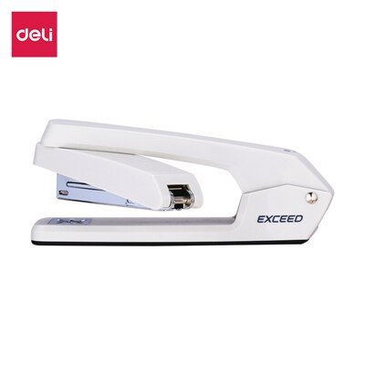 DELI Swivel Stapler E0434 Office Home Use Half Strip Stapler 25sheets Smooth Stapling Rotatable Anvil Stationery: White