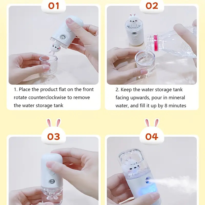 Mini Nano Luchtbevochtiger Konijn Draagbare 30ml USB Verstuiver Luchtreiniger Aromatherapie Essentiële Olie Diffuser Hydrator