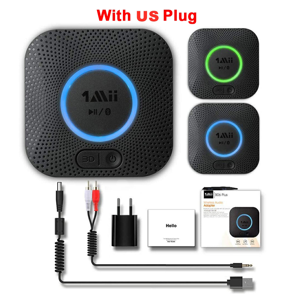 1mii b06Plus Bluetooth-Audio- empfänger aptx ll 3d lang Palette Dual Verknüpfung 3,5mm Aux Bluetooth-Adapter für Auto Kopfhörer Heimat Stereo: Grün