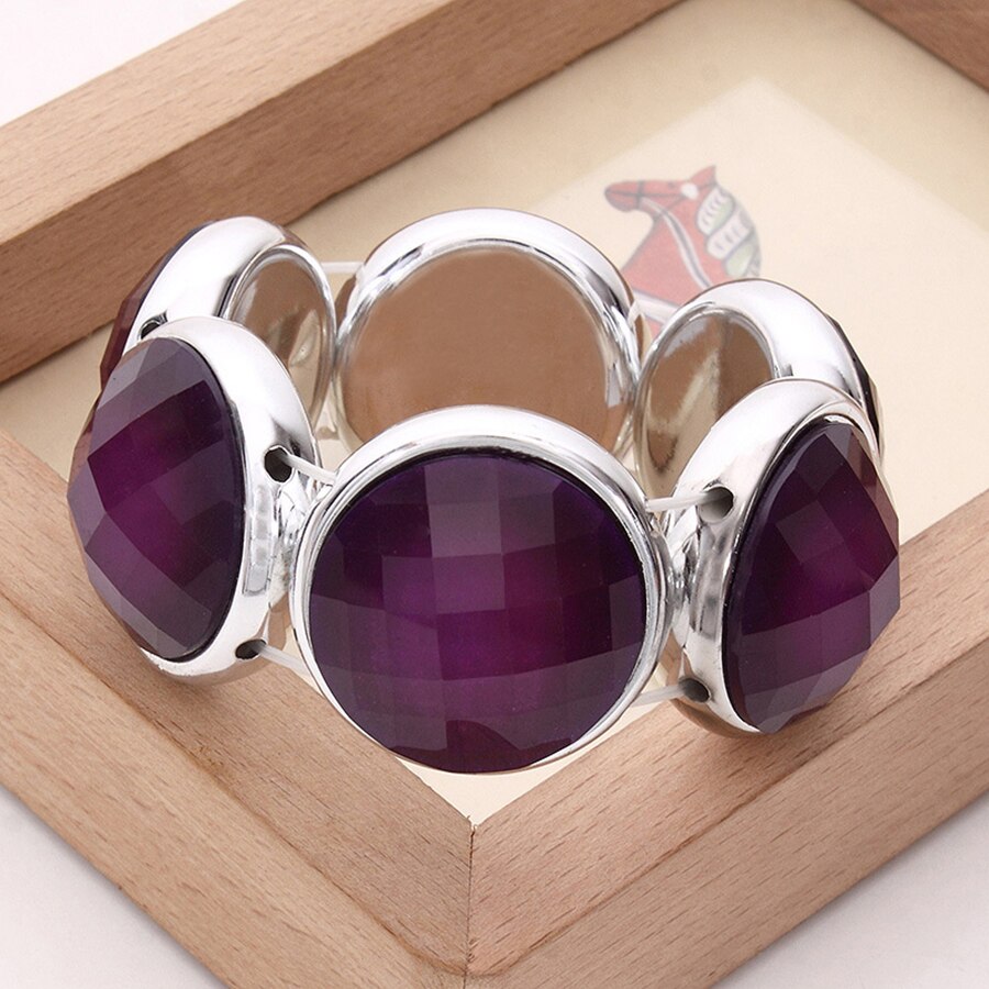 Candy Farben Große Stein Stretch Armbänder Armreifen für Männer Frauen Freundschaft Hand Zubehör Fabrik CM-E1527