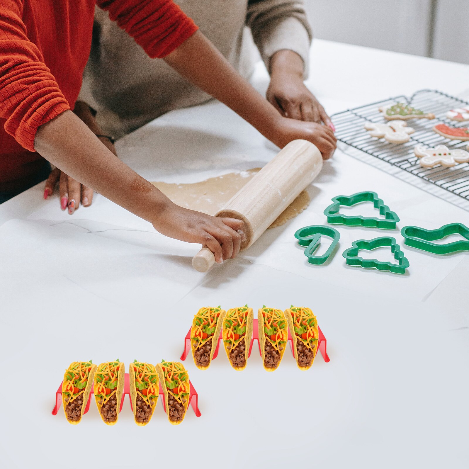 Présentoir à crêpes et tacos en plastique, 2 pièces, porte-rouleau de poulet, Simple, pour hôtel