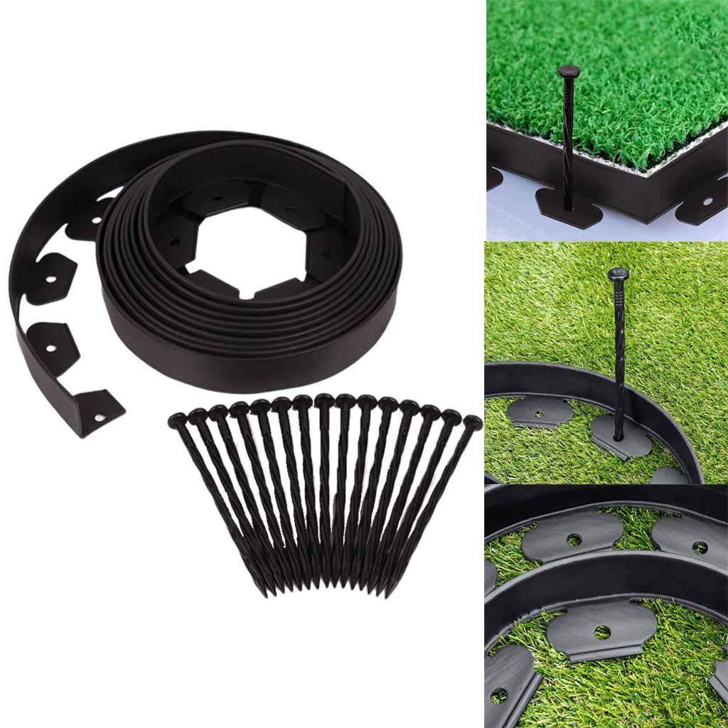 5M Garden Edging Plastic Lawn Edger Border Grass Gravel Fence Retaining