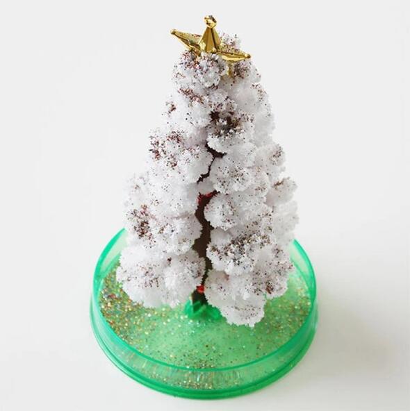 Miracle croissant arbre de noël bricolage vert visuel comme par magie cultiver des cristaux de papier arbre magique cultiver des arbres de noël: WHITE