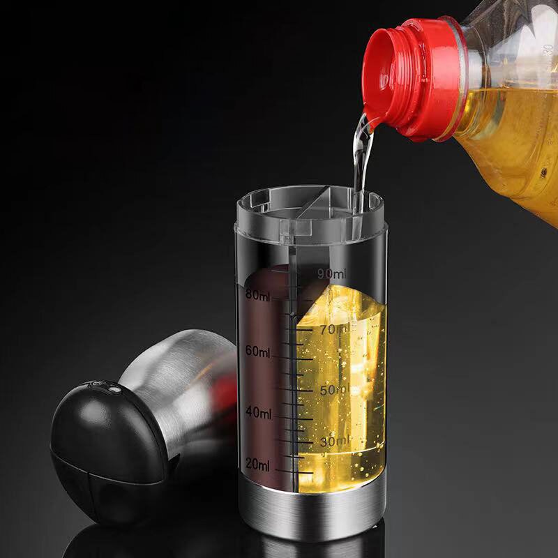 Stainless Steel Olive Oil Sprayer Bottle Double head spray bottle Push-type Nozzle Kitchen Oil Sprayer Bottle Dispenser BBQ Tool