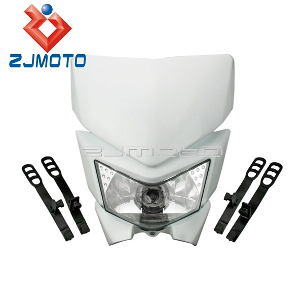 Faro Universal para motocicleta todoterreno, Faro de motocrós, carenado para KX KLX XR CRF WR YZ RMZ KXF DTR DR DRZ 250: Blanco